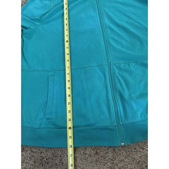 T by Talbots Full Zip Lightweight Jacket Pockets Green Sz 3X Pet Yoga Track READ - Picture 9 of 10